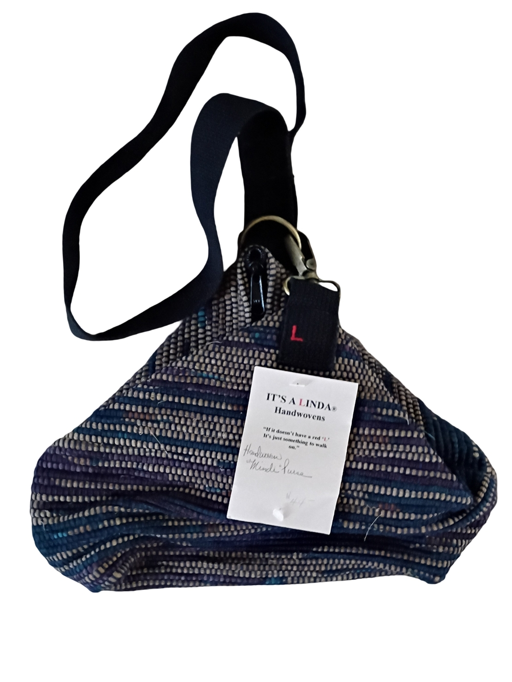 Handwoven Blue Multi Shoulder Sling Bag By Linda